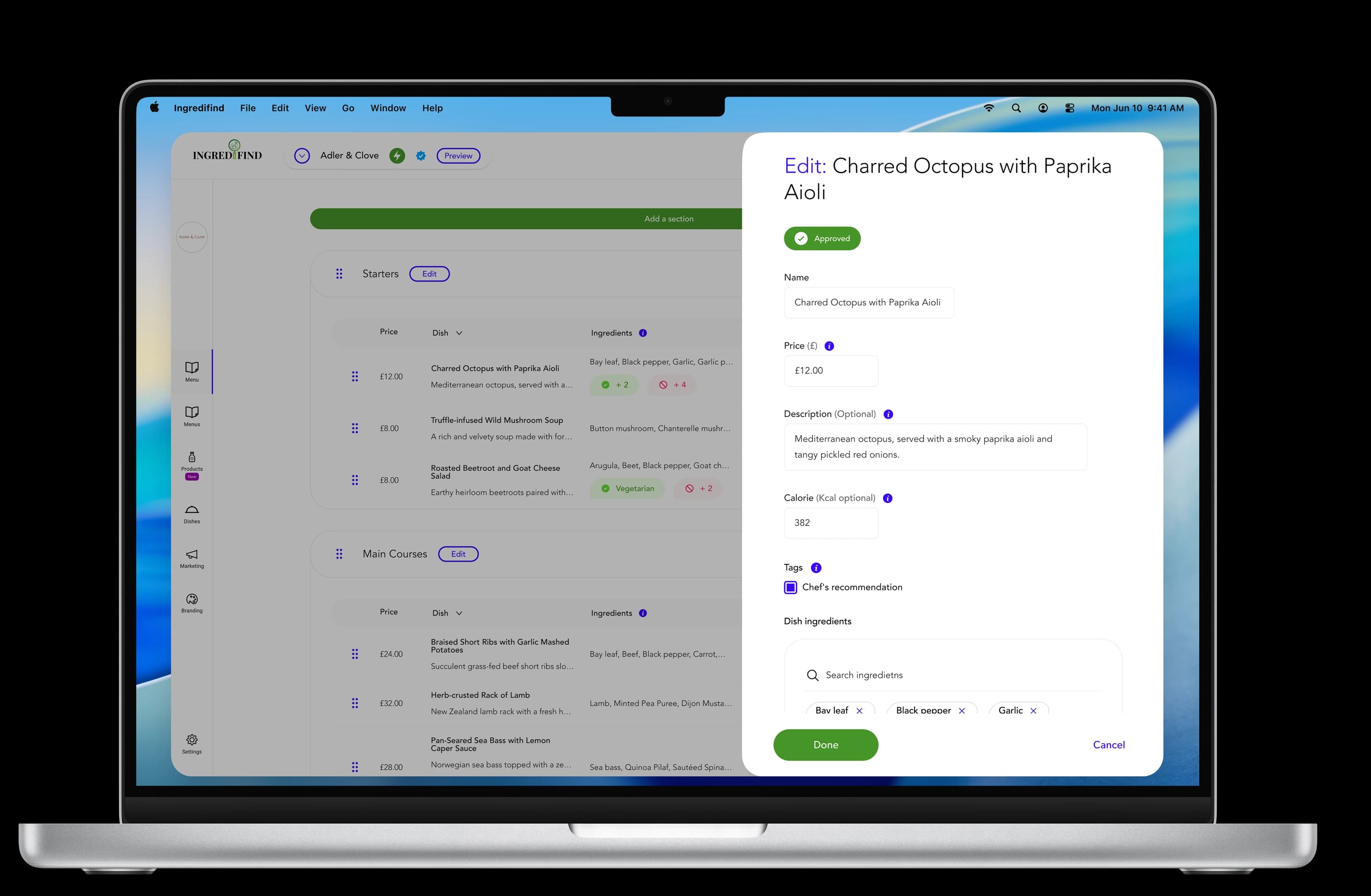 Dashboard — Single source of truth for allergen management